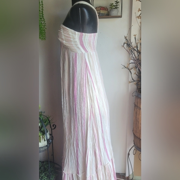 Fate Cream and Pink Striped Maxi Dress XS - Picture 3 of 7